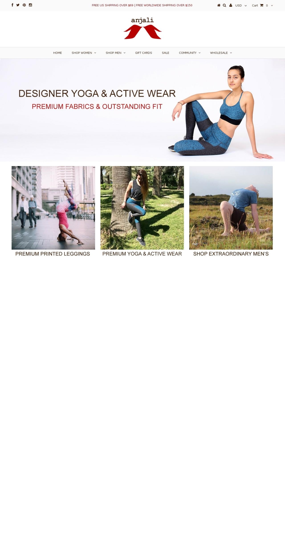 anjaliclothing.com shopify website screenshot