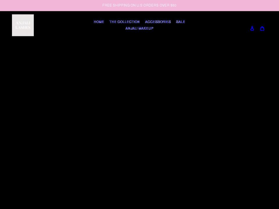 anjalilashes.com shopify website screenshot