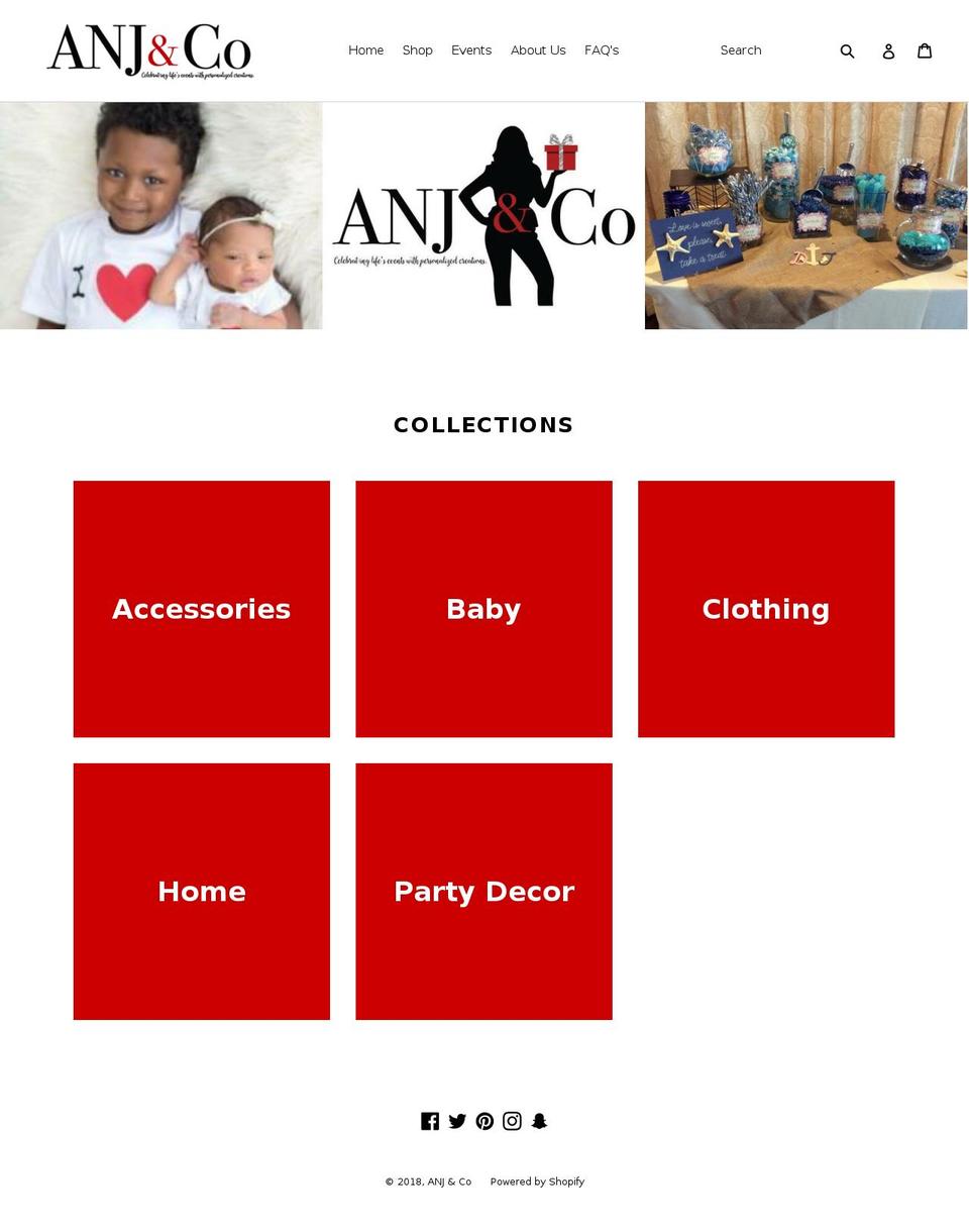 anjandco.com shopify website screenshot