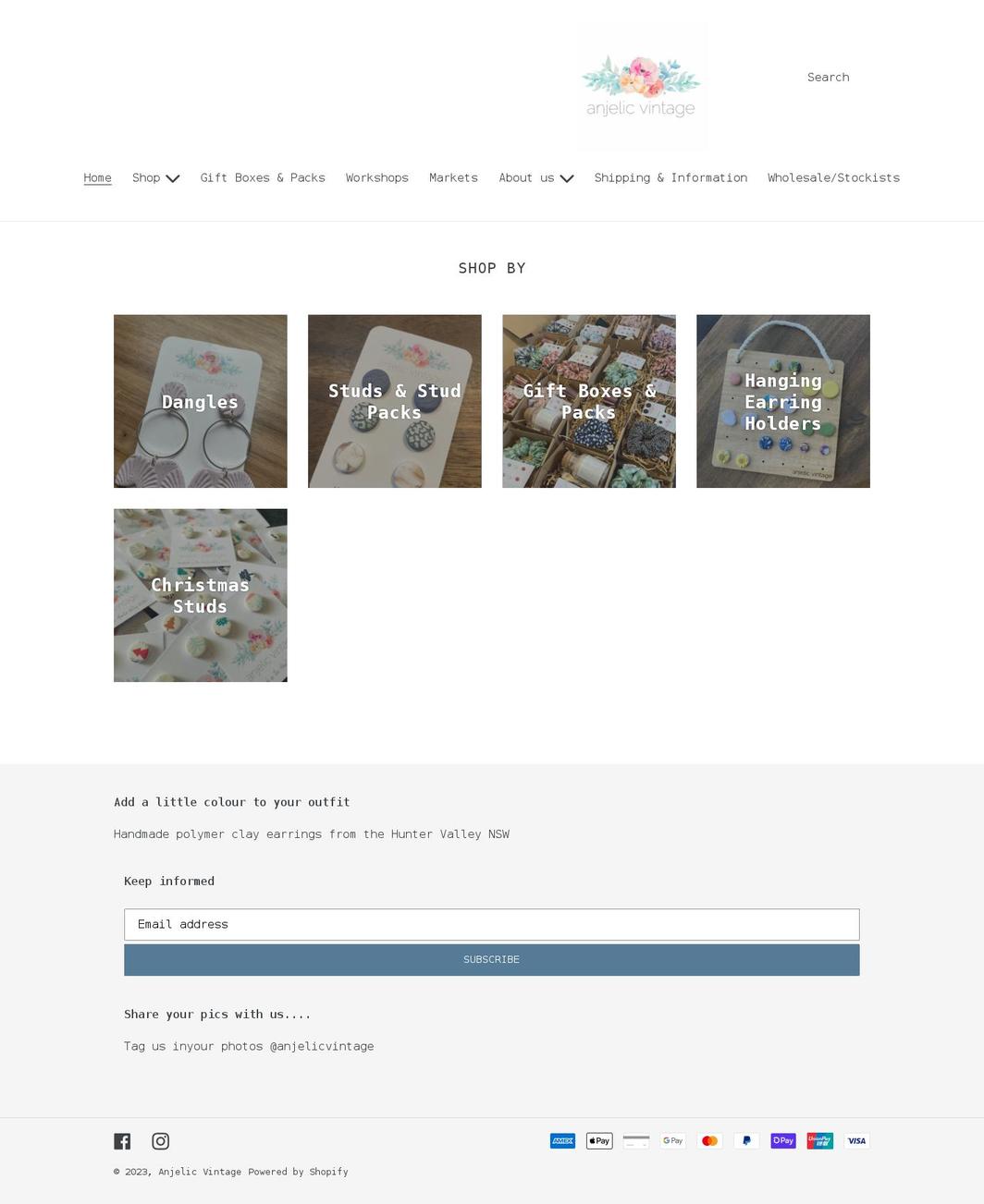 anjelicvintage.com shopify website screenshot