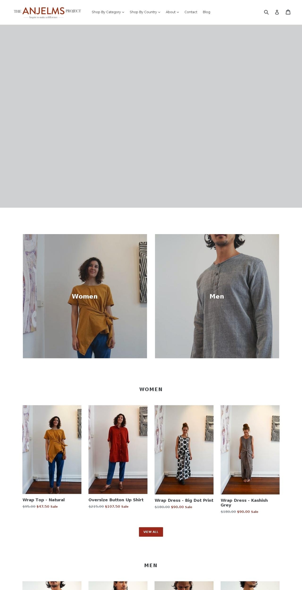 anjelms.com shopify website screenshot