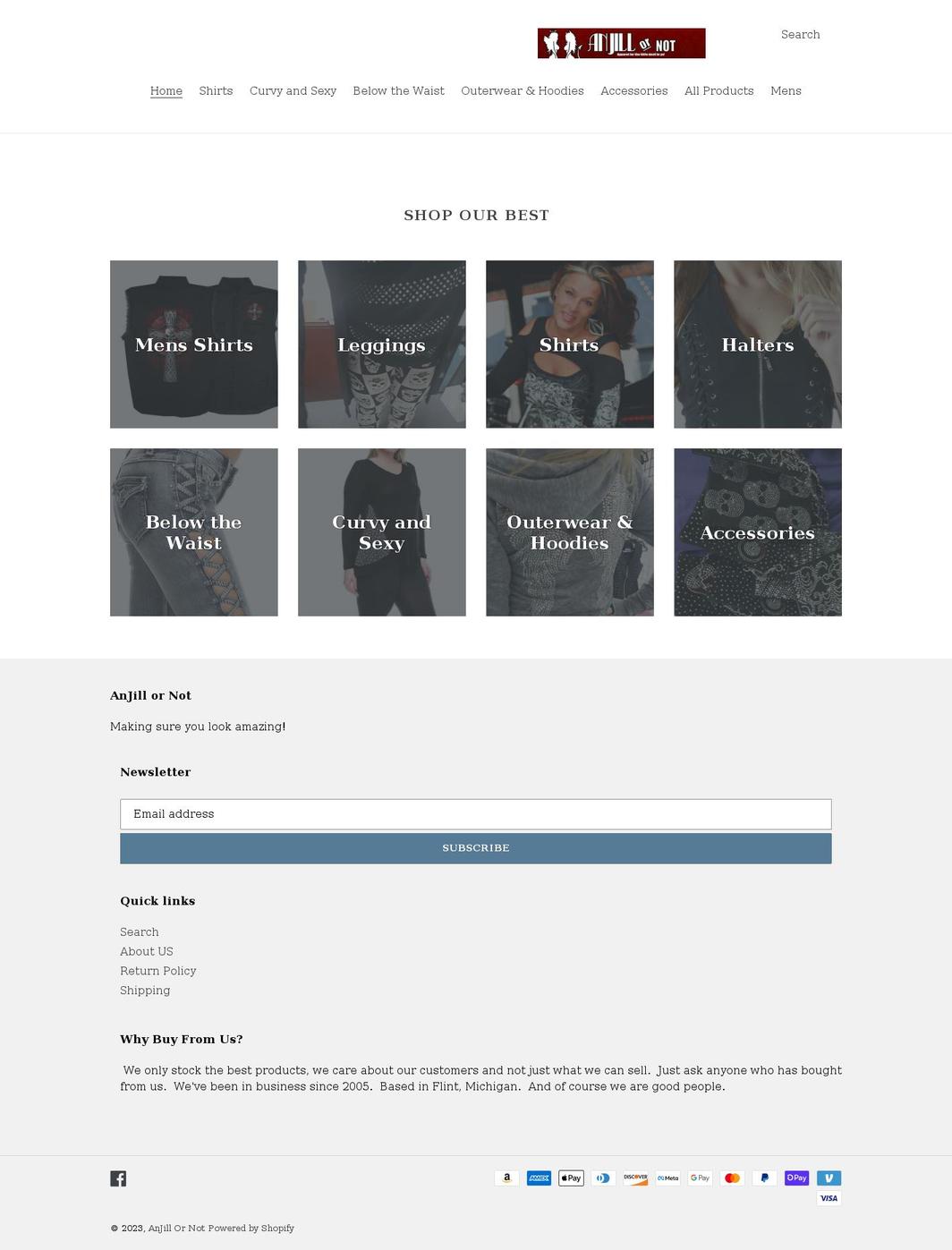 anjillornot.com shopify website screenshot