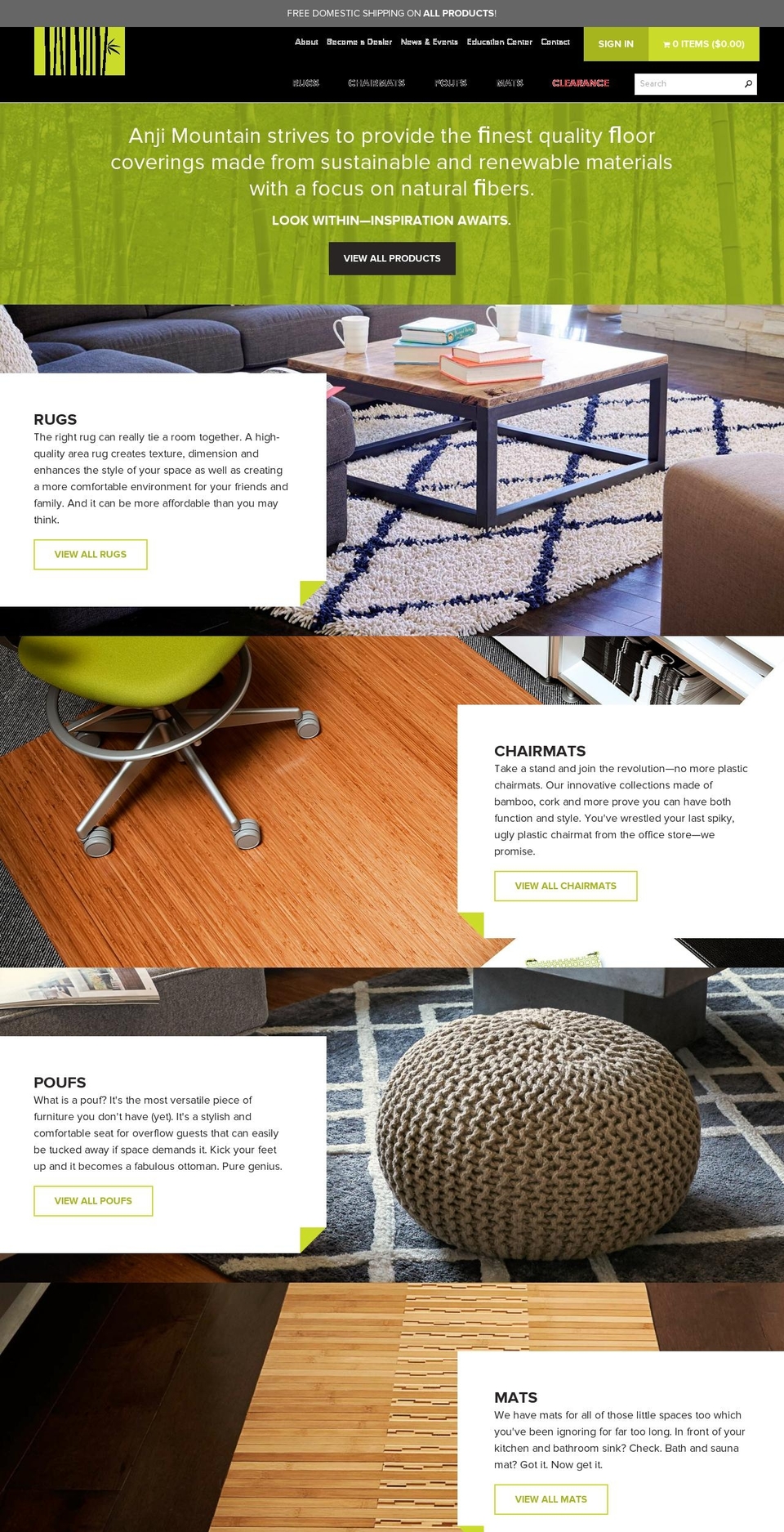 anjimountain.com shopify website screenshot