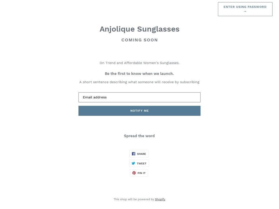 anjolique.com — Shopify storefront screenshot