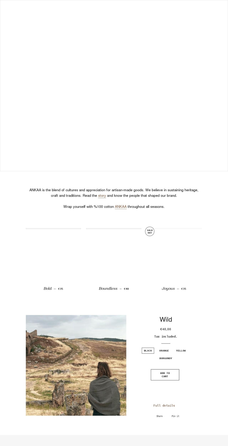 ankaa-store.com shopify website screenshot