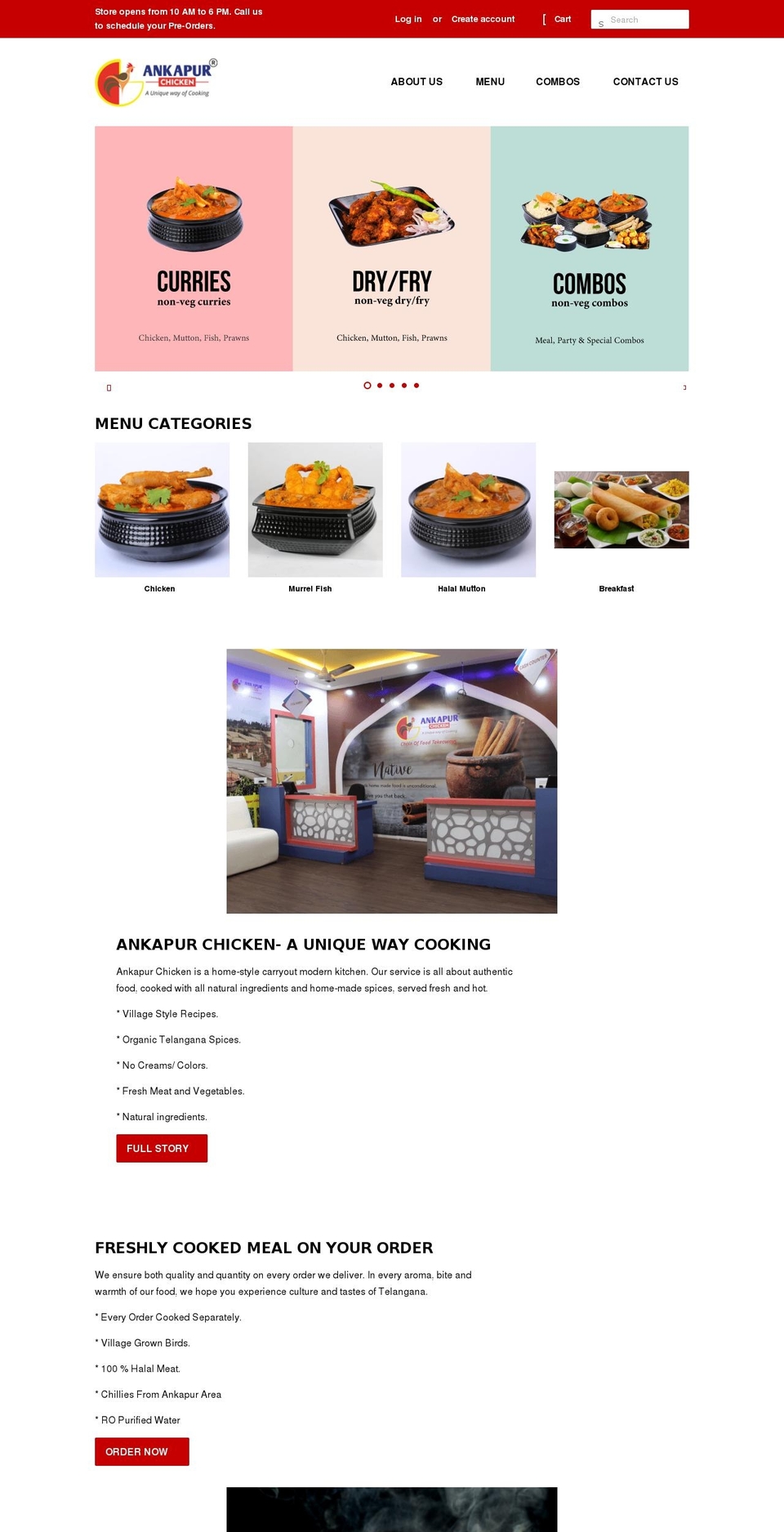 ankapurchicken.com shopify website screenshot