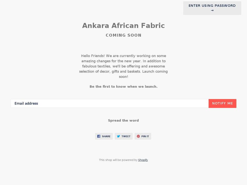 ankaraafricantextiles.com — Shopify storefront screenshot