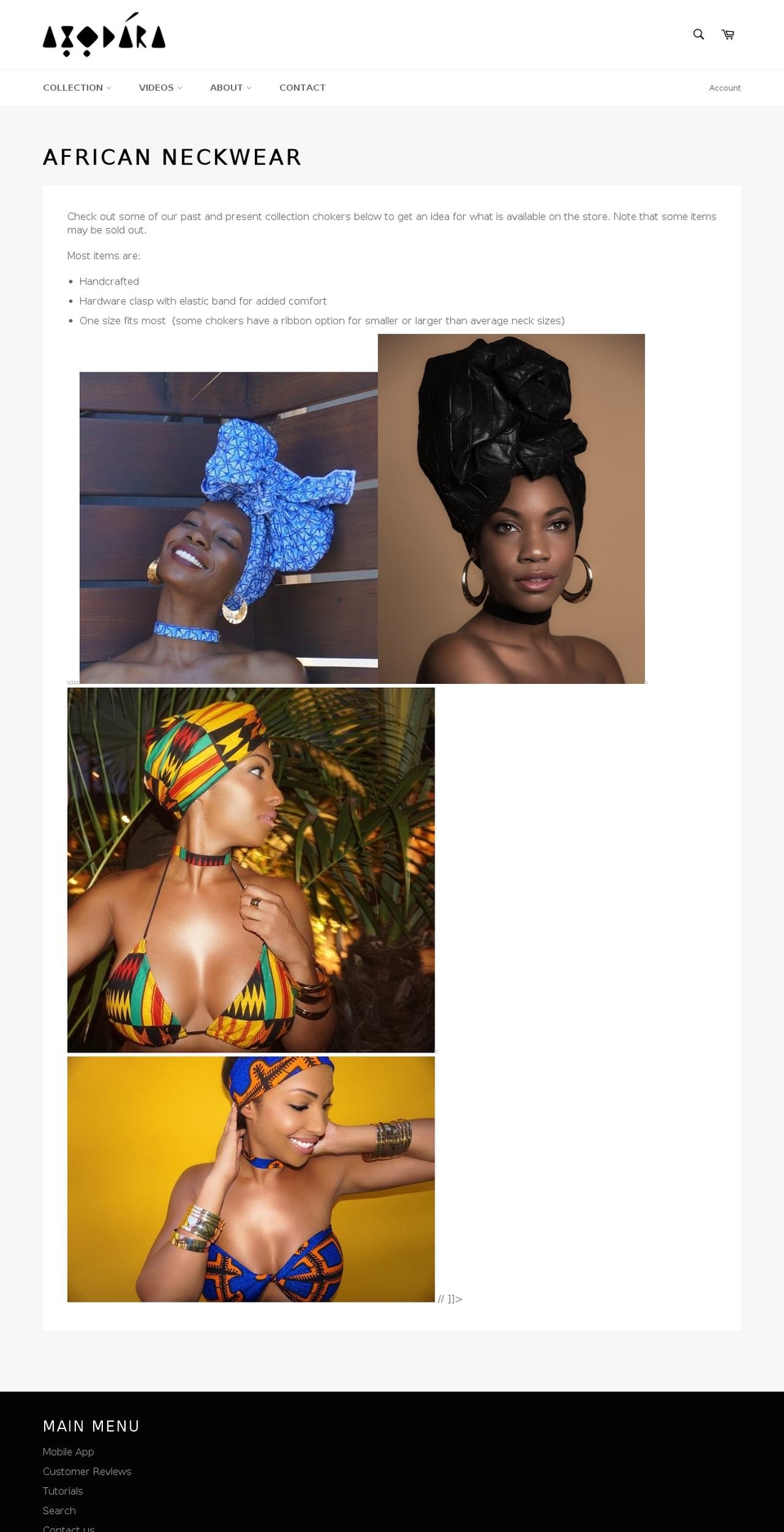 ankarachokers.com shopify website screenshot