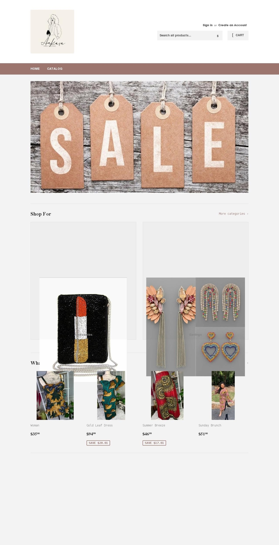 ankarafamilyclothing.com shopify website screenshot