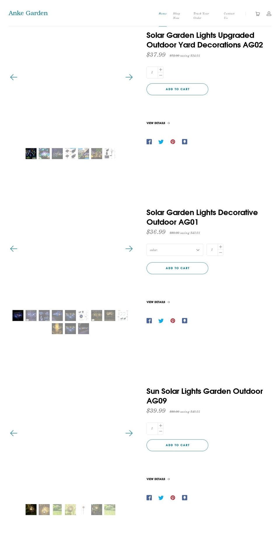 ankegarden.com shopify website screenshot