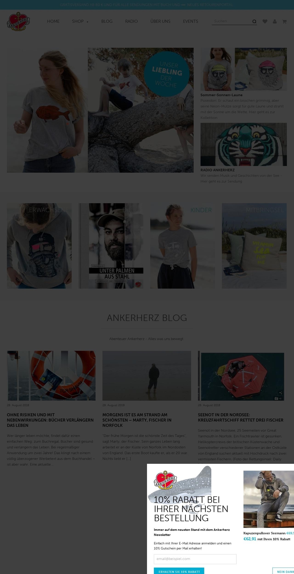 ankerherz-campfire.com shopify website screenshot