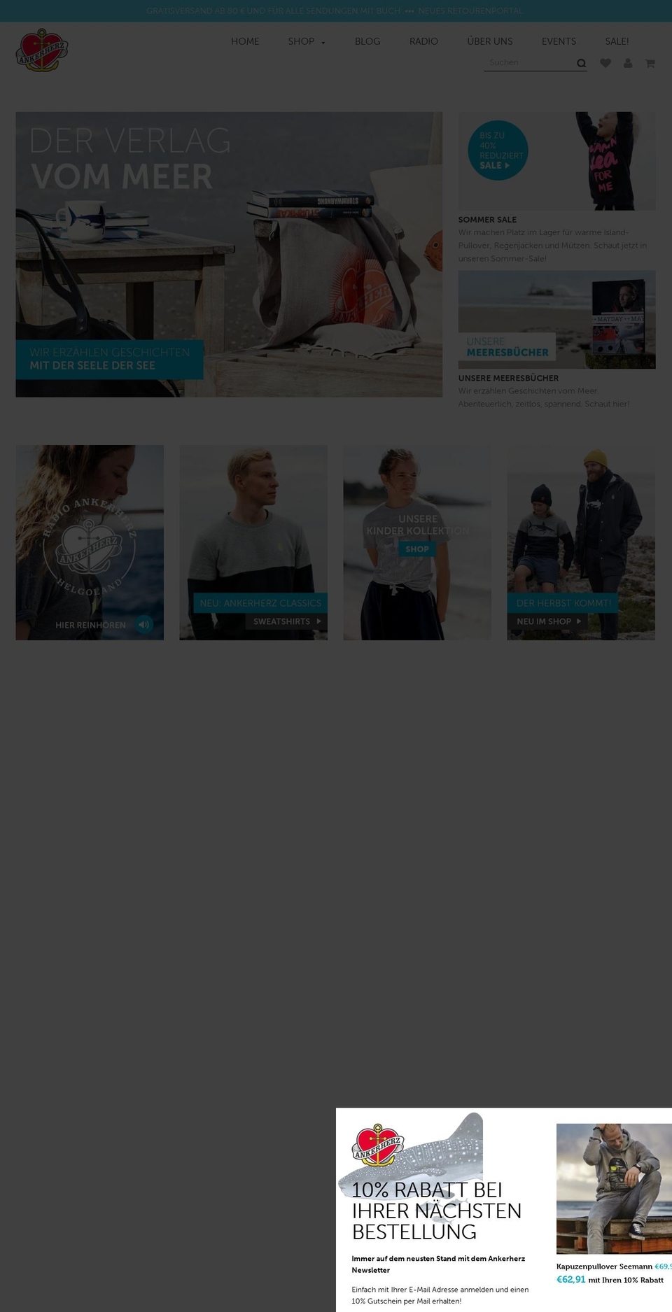ankerherz.eu shopify website screenshot