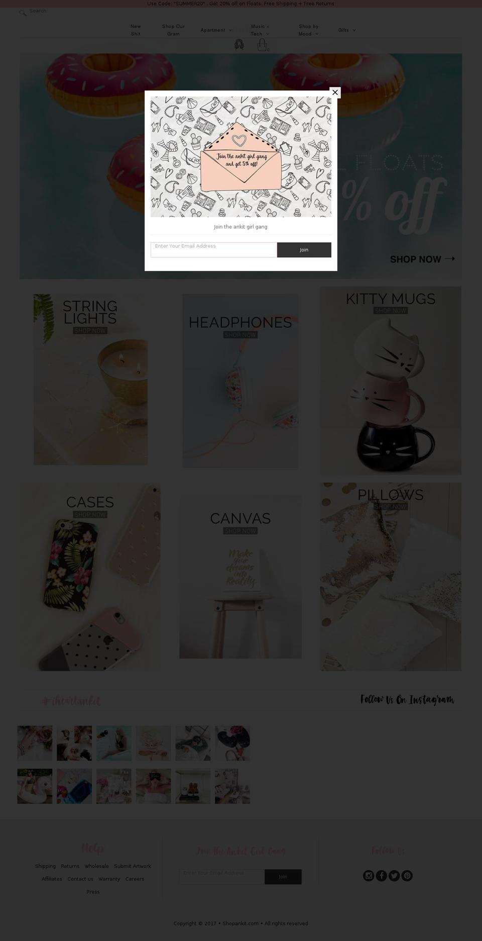 ankit.cn shopify website screenshot