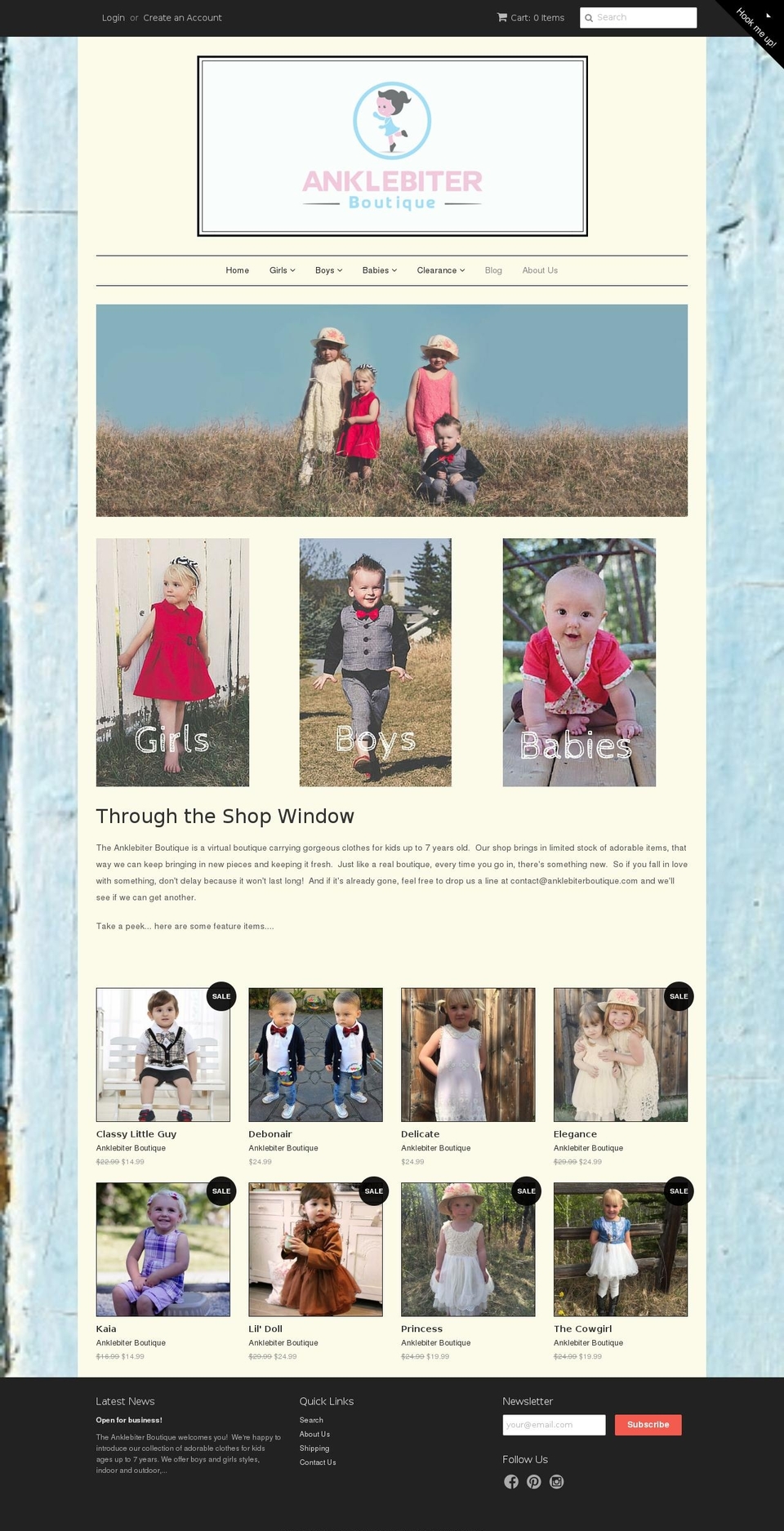 anklebiterboutique.com shopify website screenshot