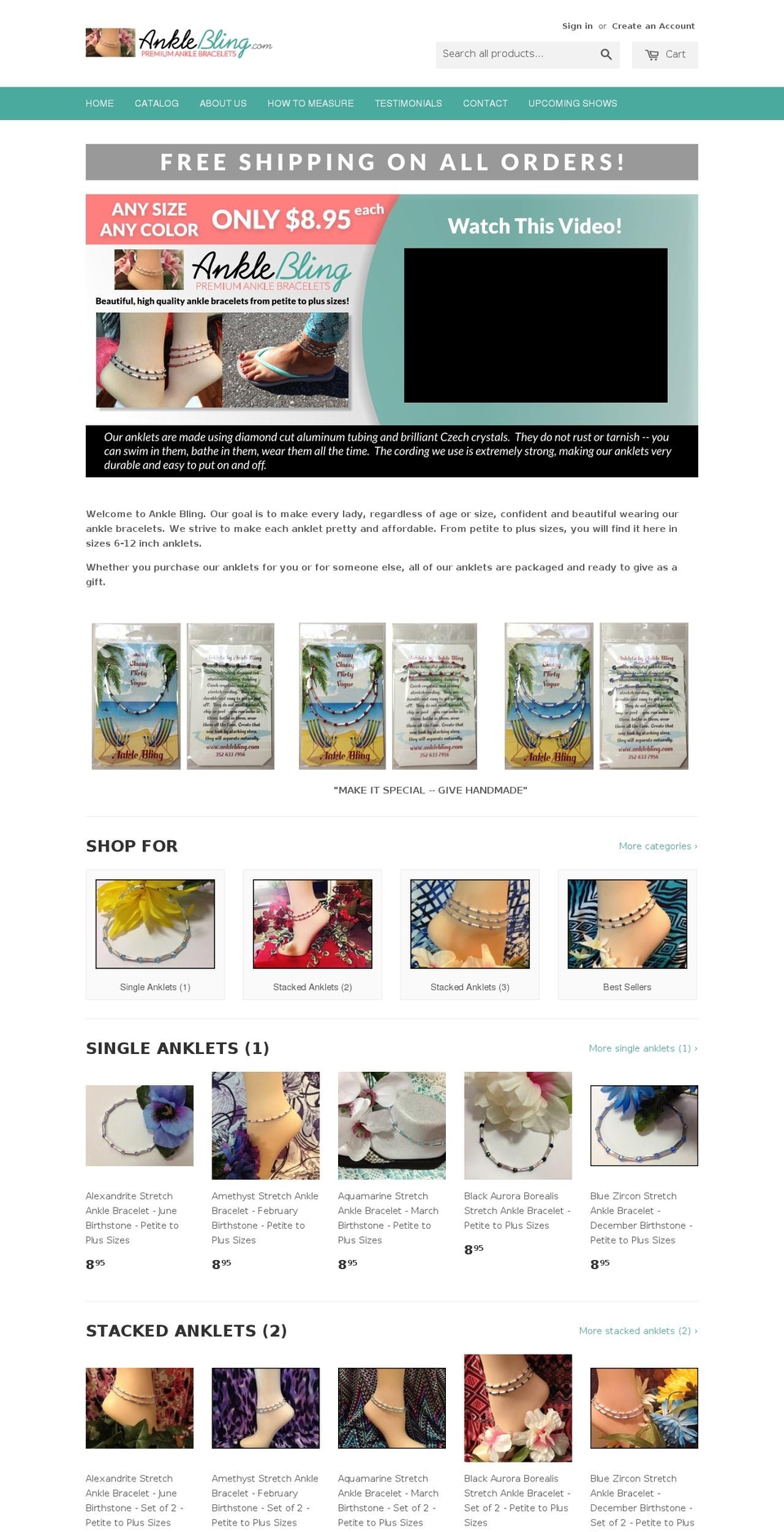 anklebling.com shopify website screenshot