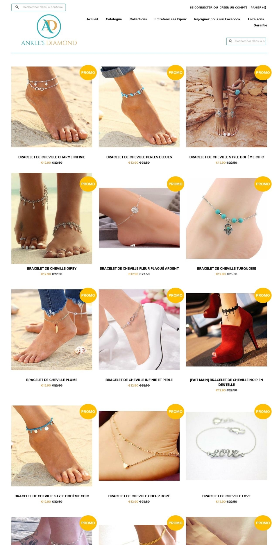Base Shopify theme site example ankles-diamond.com