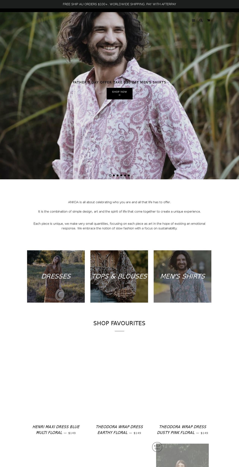 ankoa.com.au shopify website screenshot