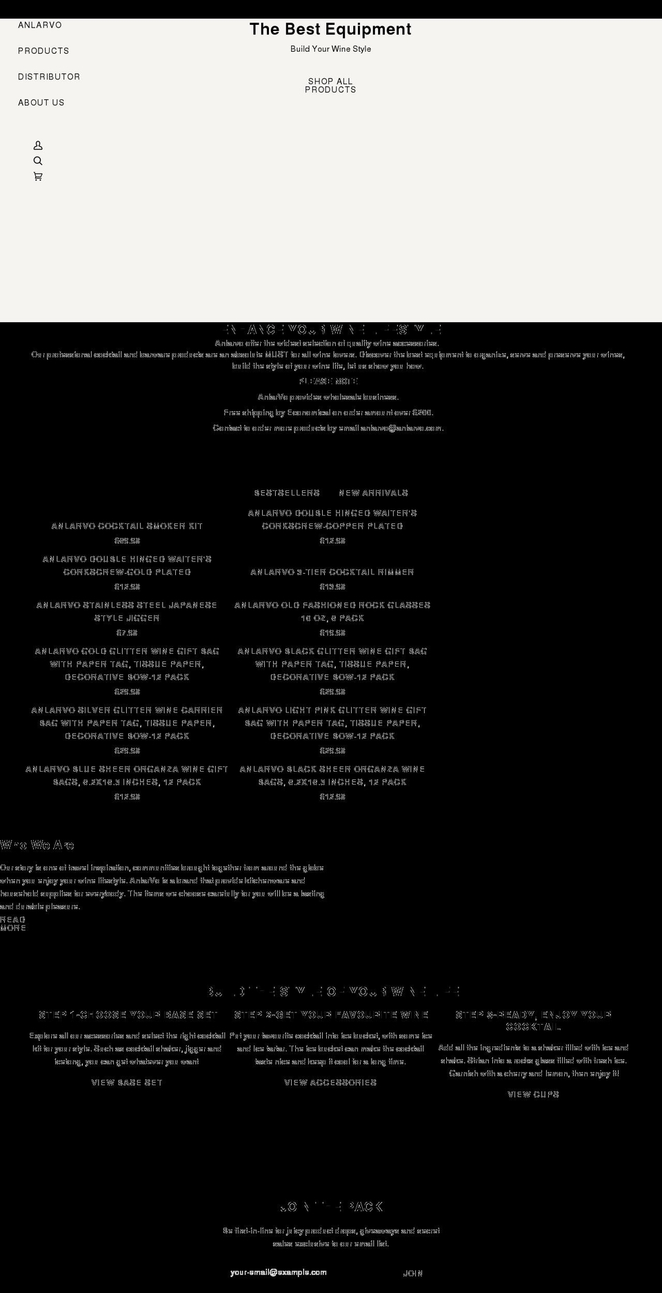 anlarvo.com shopify website screenshot