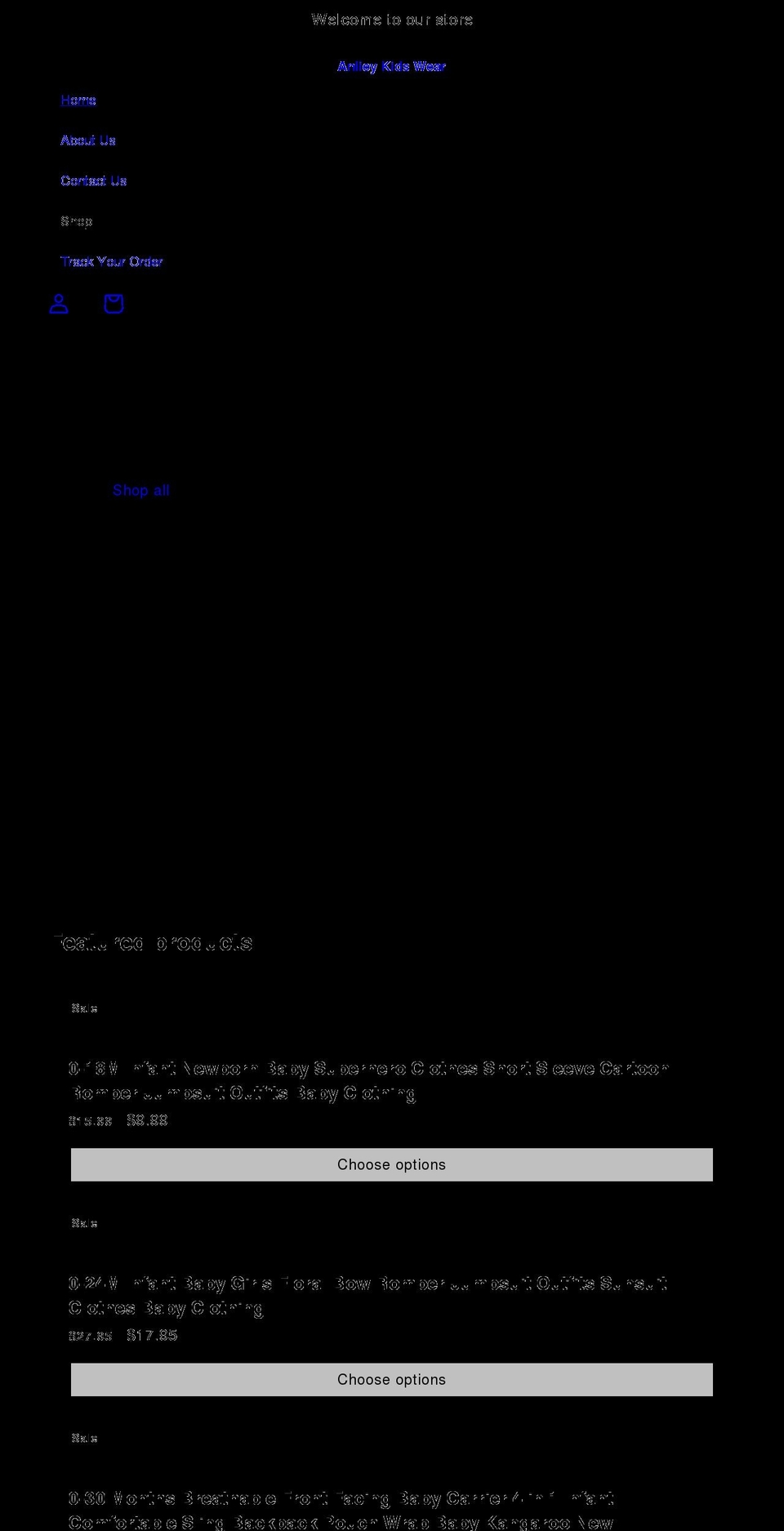 anlieykidswear.com shopify website screenshot