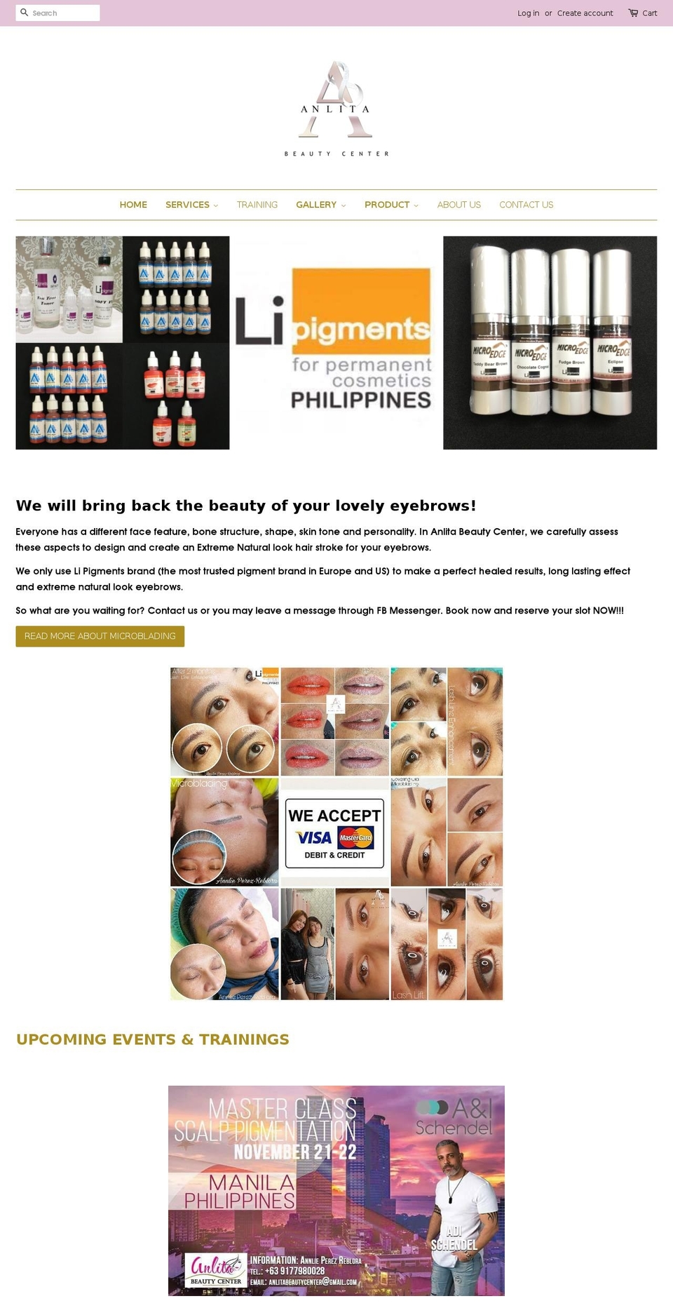 anlitabeautycenter.com shopify website screenshot