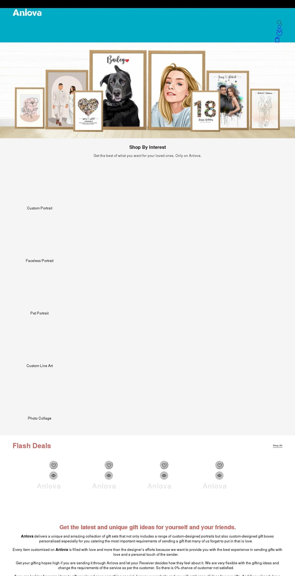 anlova.com shopify website screenshot