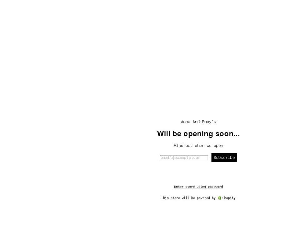 annaandrubys.com shopify website screenshot