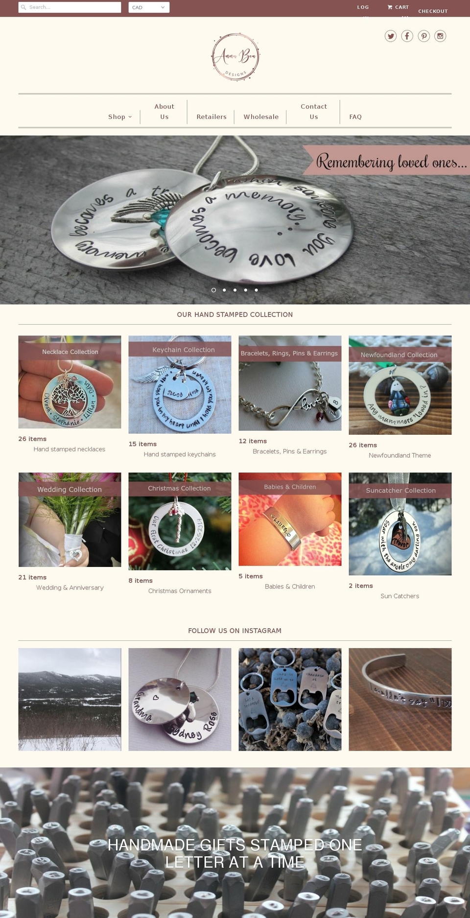 annabeadesigns.com — Shopify storefront screenshot