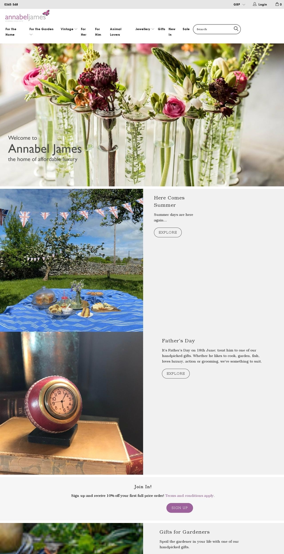 annabeljames.co.uk shopify website screenshot