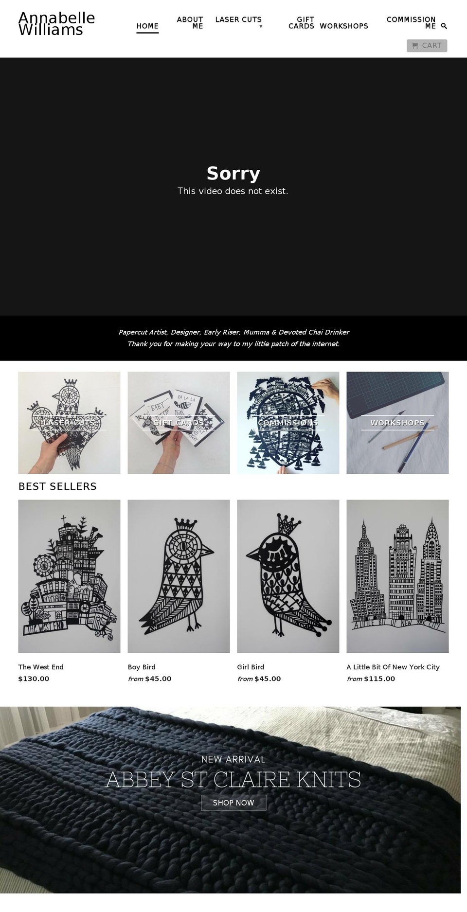 annabellewilliams.com — Shopify storefront screenshot