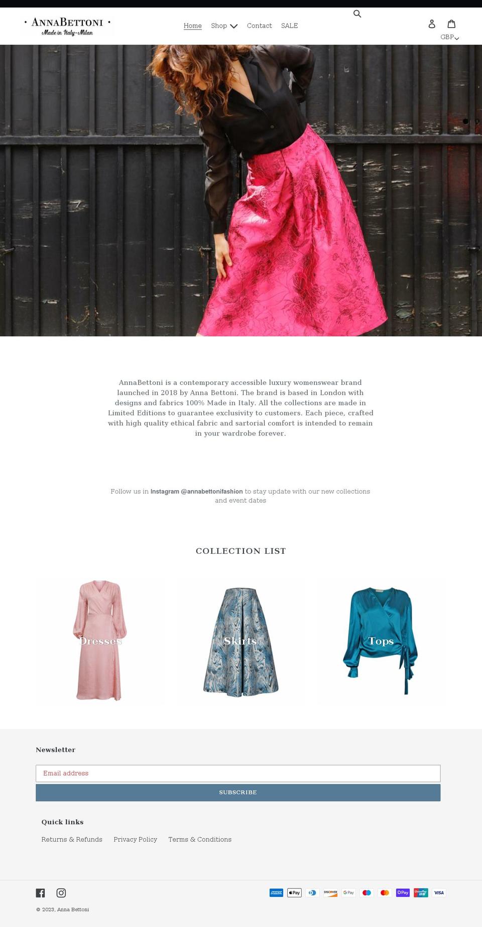 annabettonifashion.com shopify website screenshot