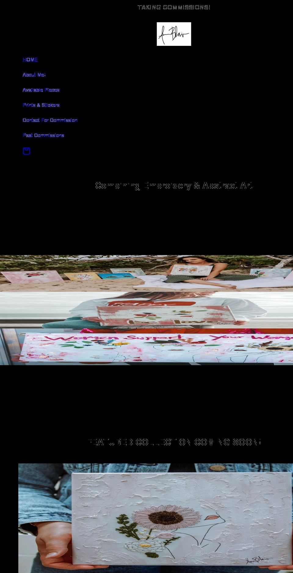 annablairart.com shopify website screenshot