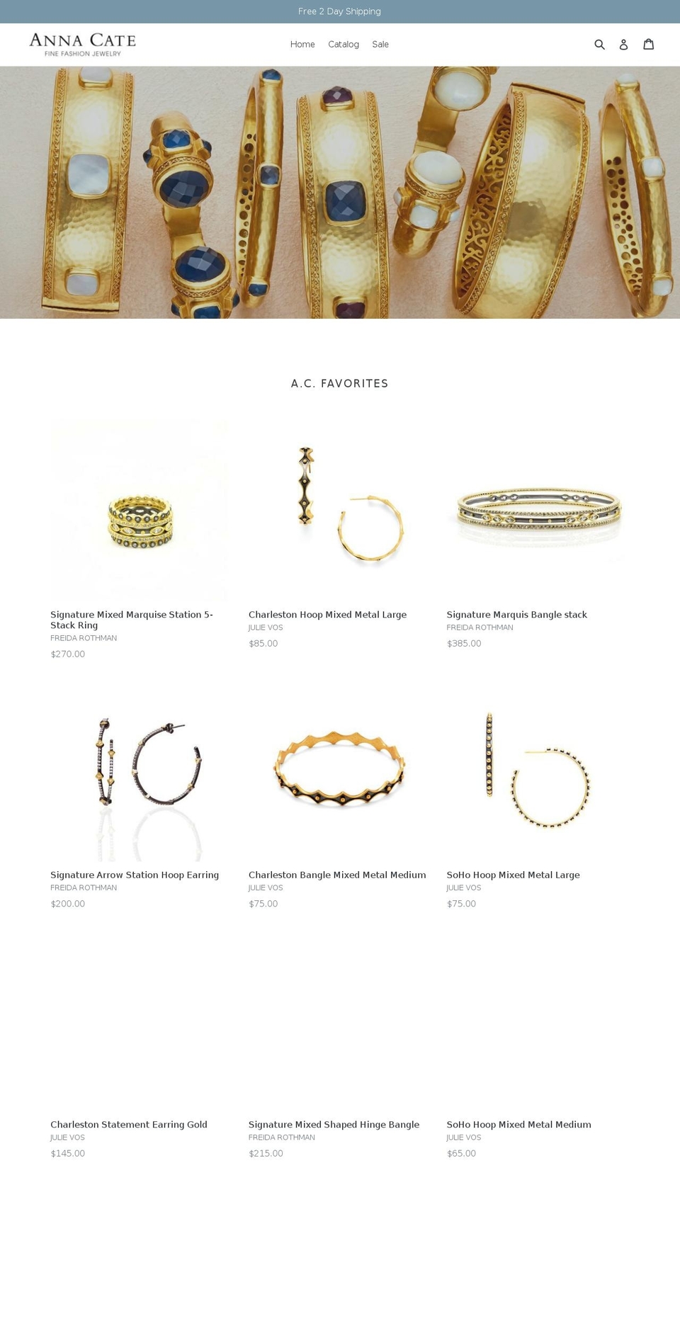 annacatejewelry.com shopify website screenshot