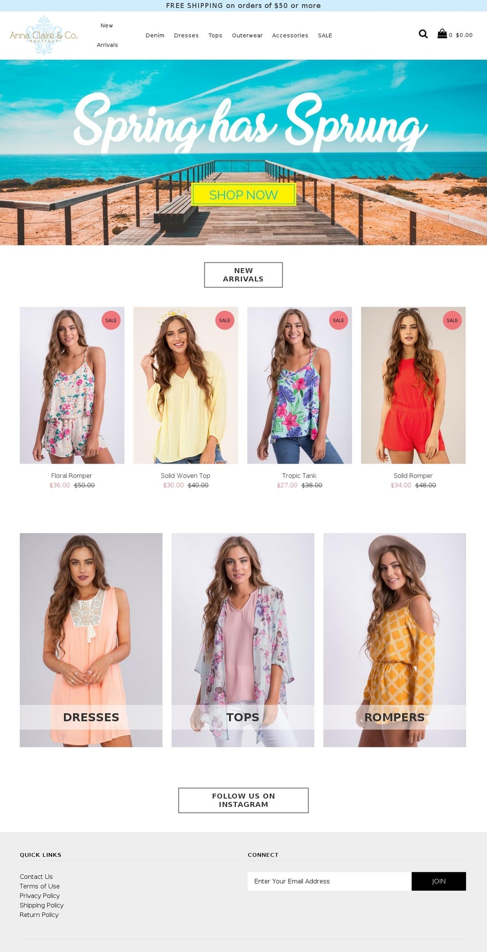 annaclaireandco.com shopify website screenshot