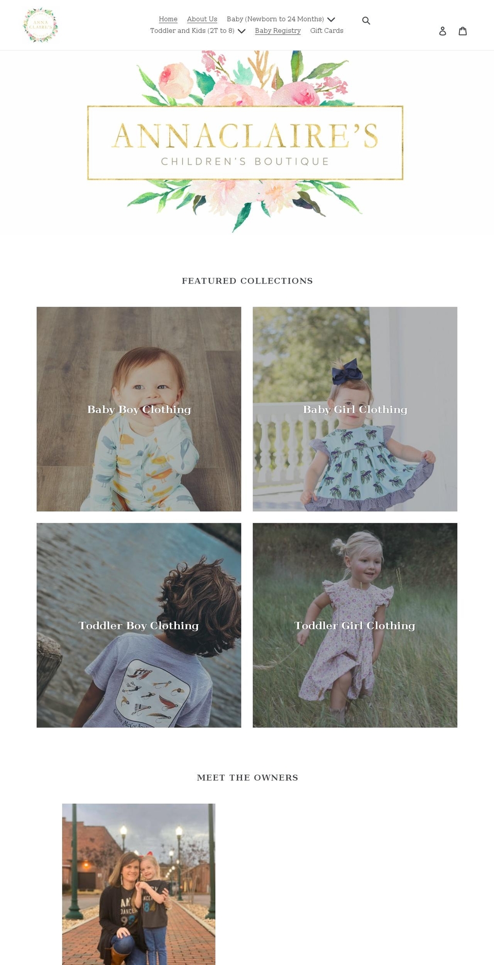 annaclairesboutique.com shopify website screenshot