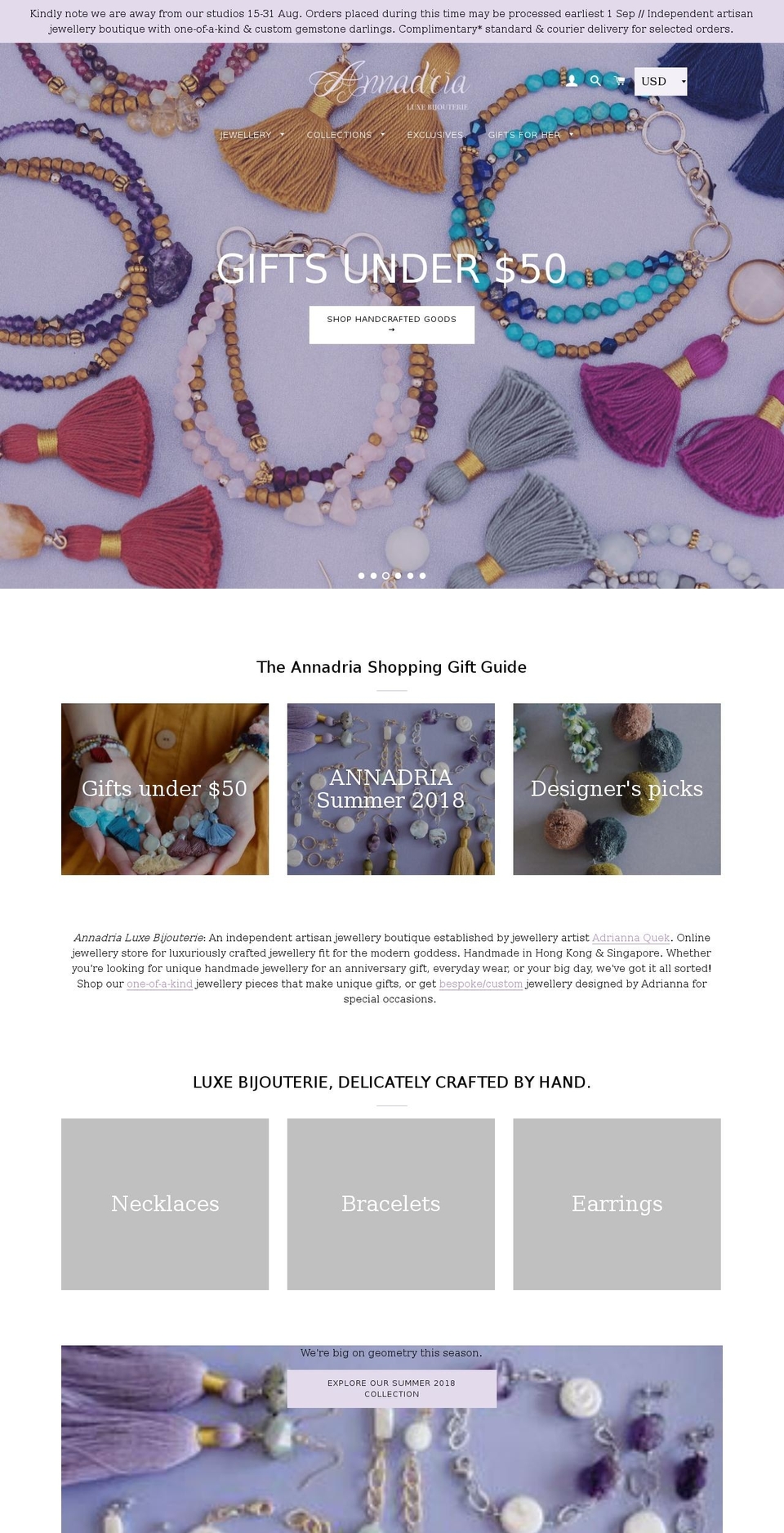 annadria.com — Shopify storefront screenshot