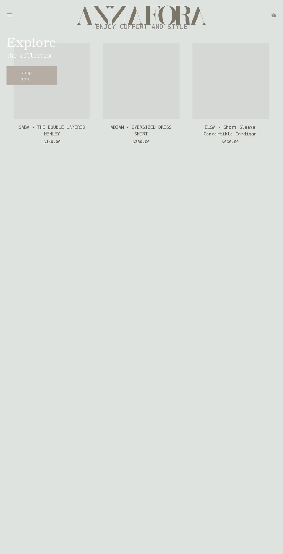 annafora.com shopify website screenshot
