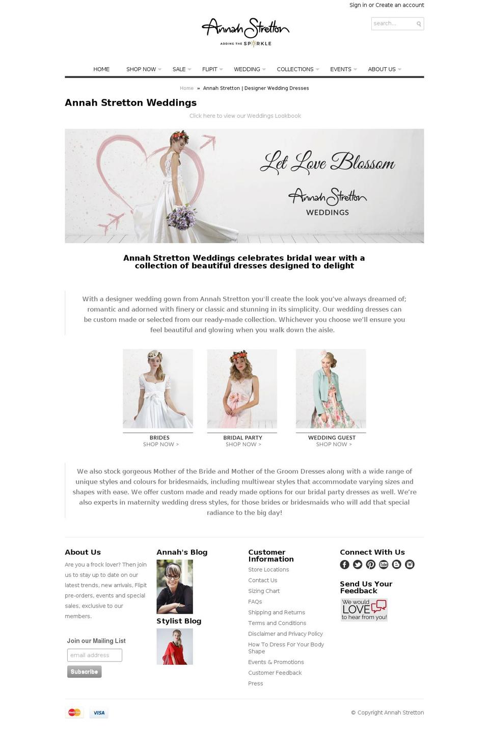 annahstrettonweddings.com shopify website screenshot