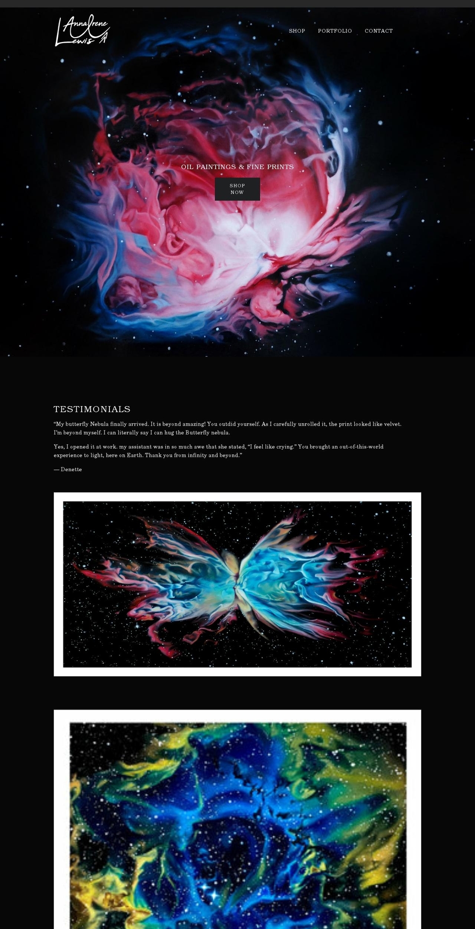 annairenelewis.com shopify website screenshot
