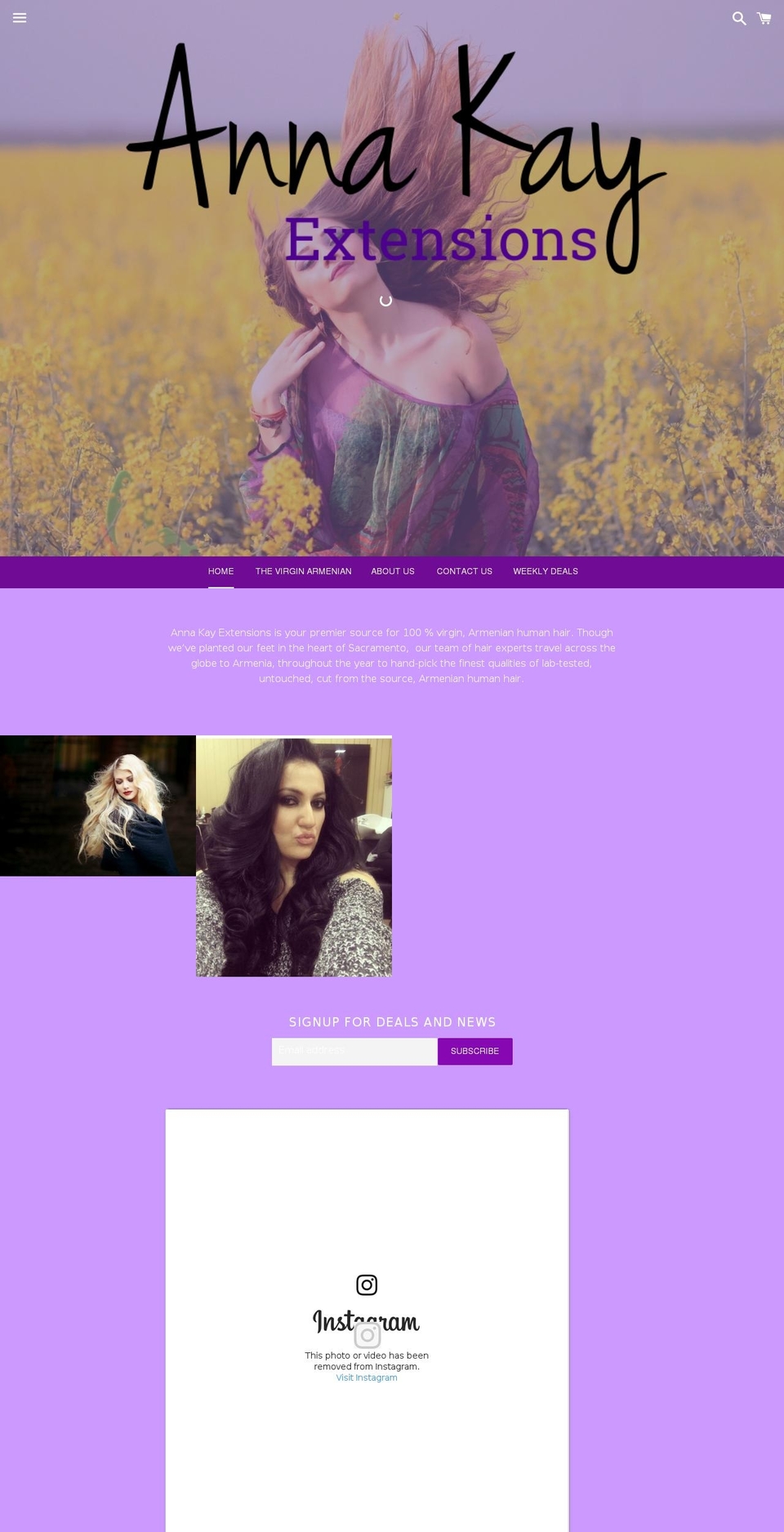 annakayextensions.com — Shopify storefront screenshot