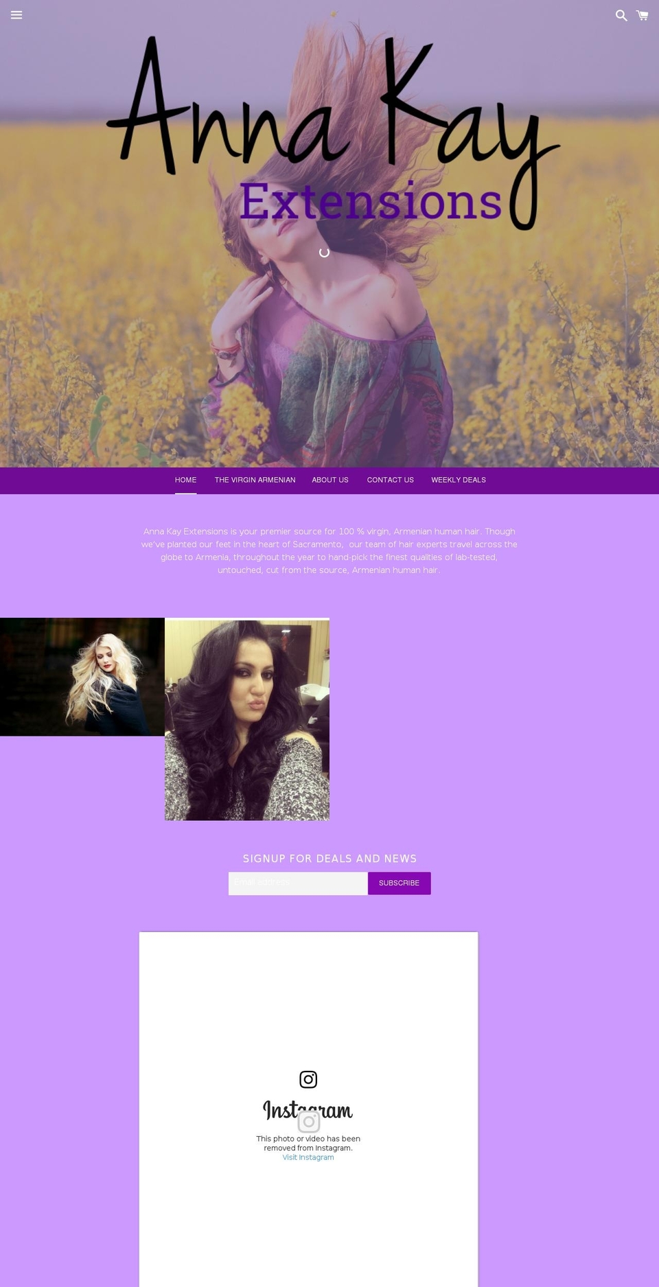 annakayhair.com — Shopify storefront screenshot