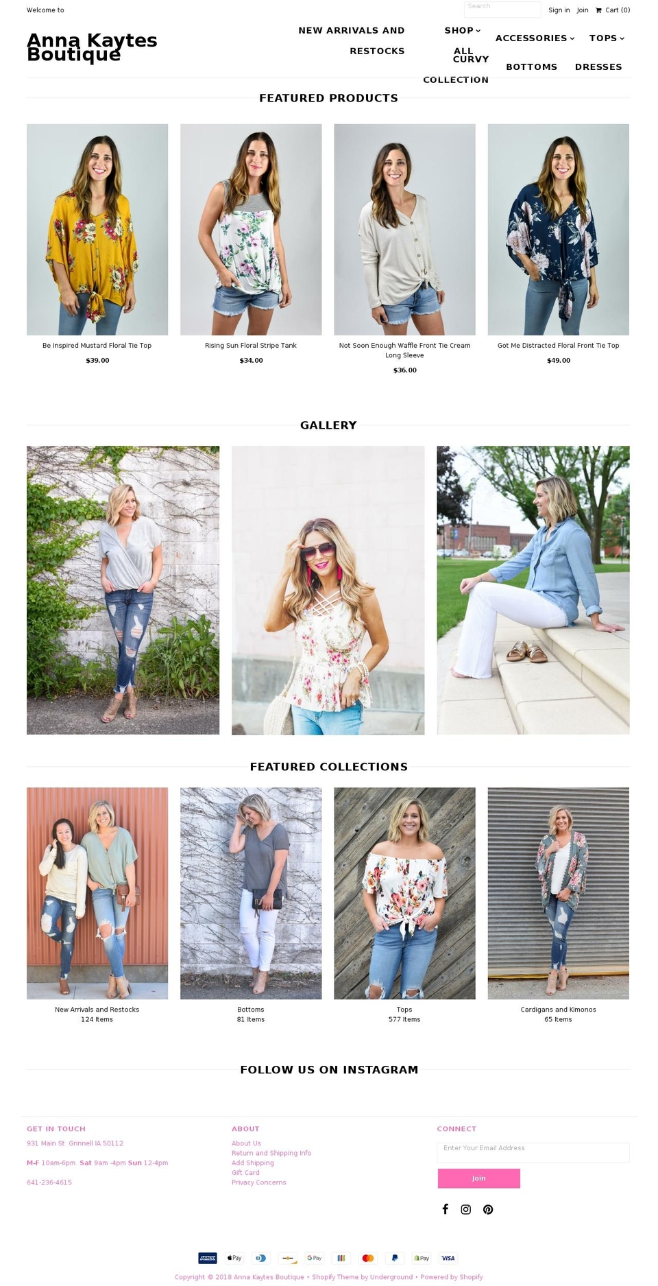 annakaytes.com — Shopify storefront screenshot