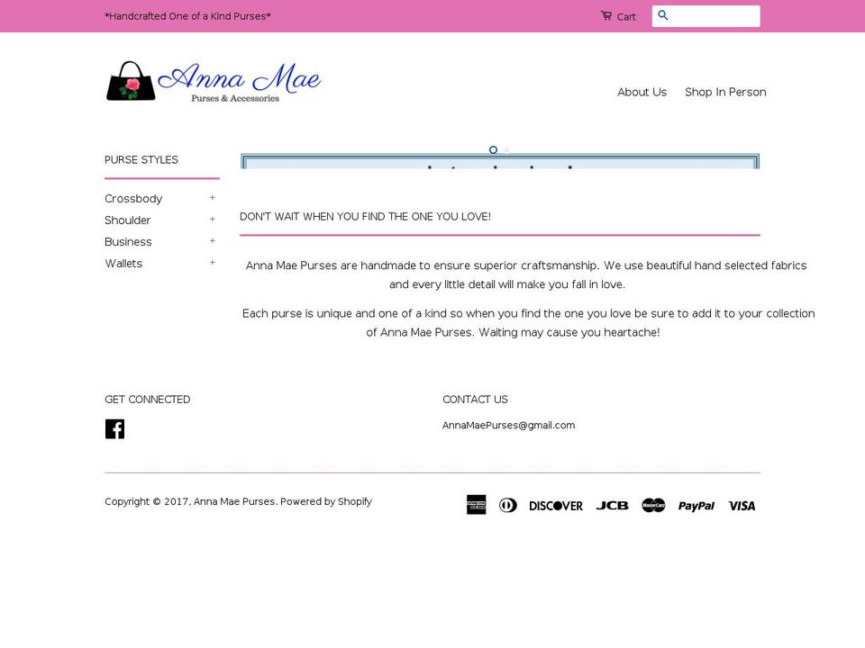annamaepurses.com shopify website screenshot
