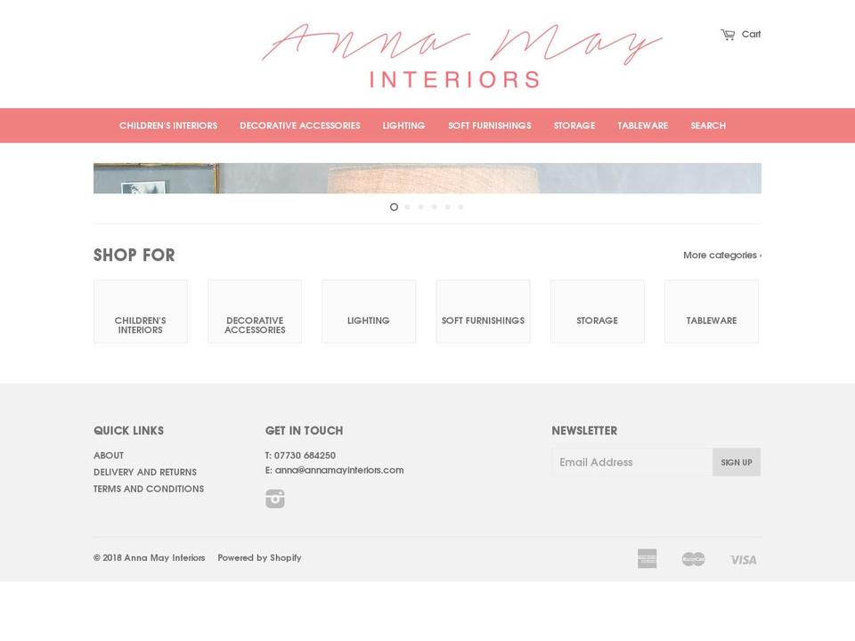 annamayinteriors.com shopify website screenshot