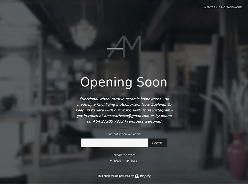 annamooreceramics.com shopify website screenshot