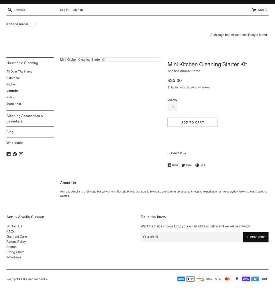 annandamelia.com shopify website screenshot