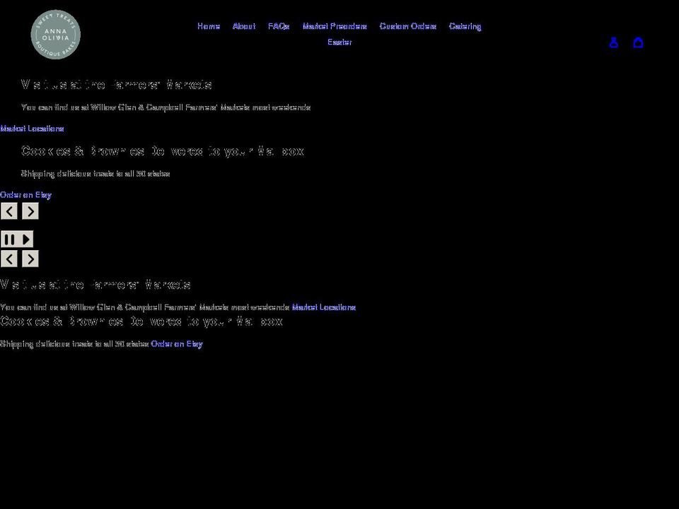 annaoliviabakes.com shopify website screenshot