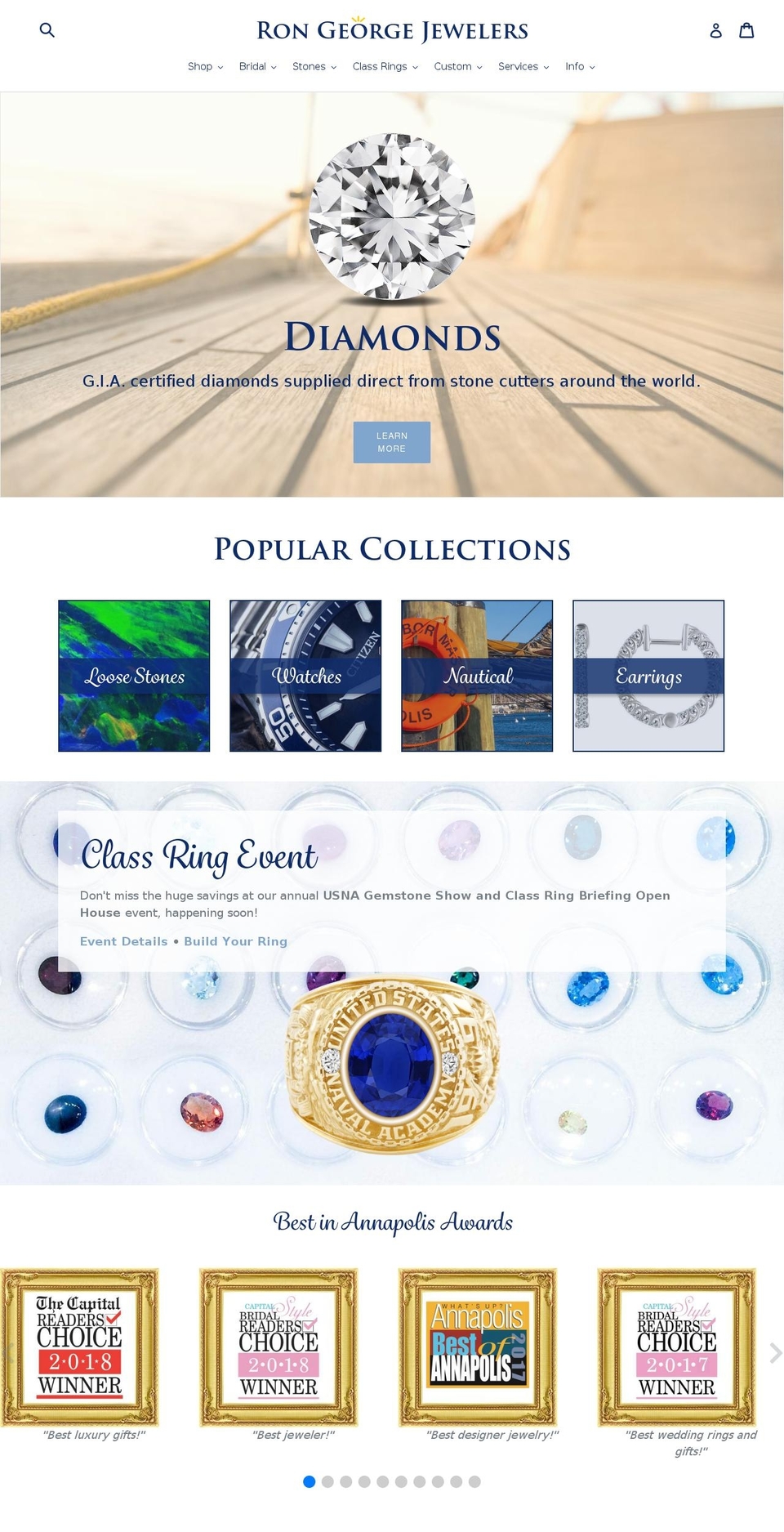 annapolisdiamonds.com shopify website screenshot