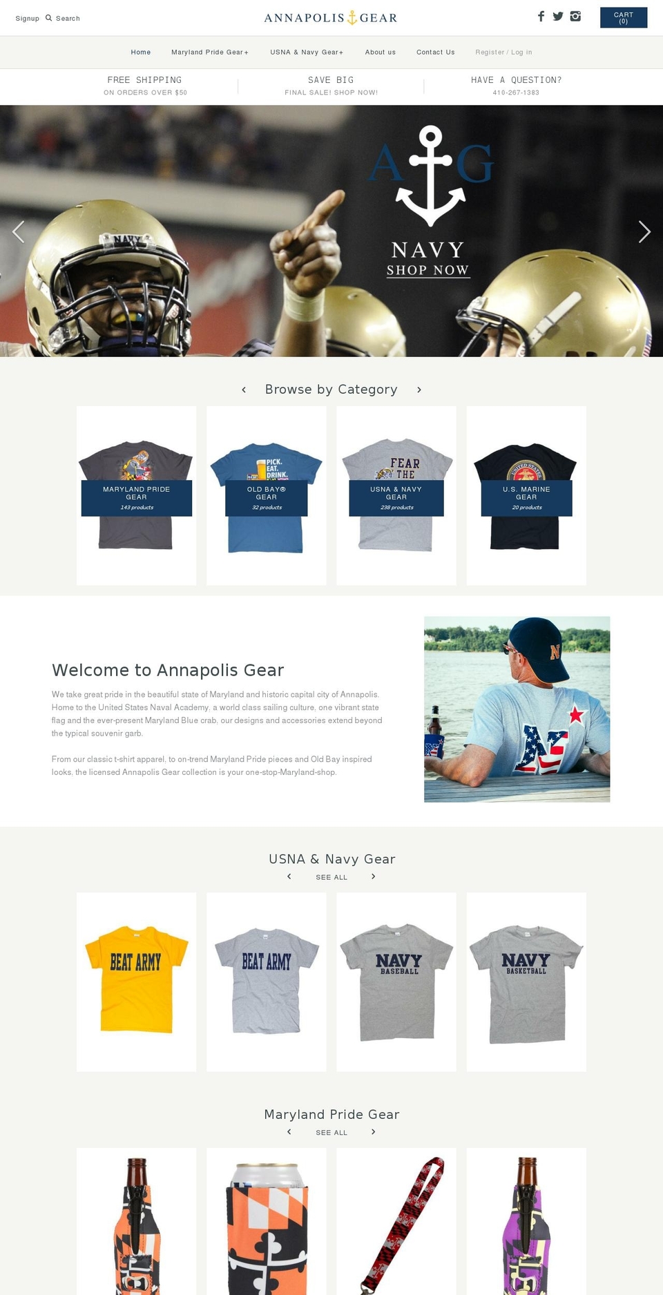 annapolisgear.com shopify website screenshot