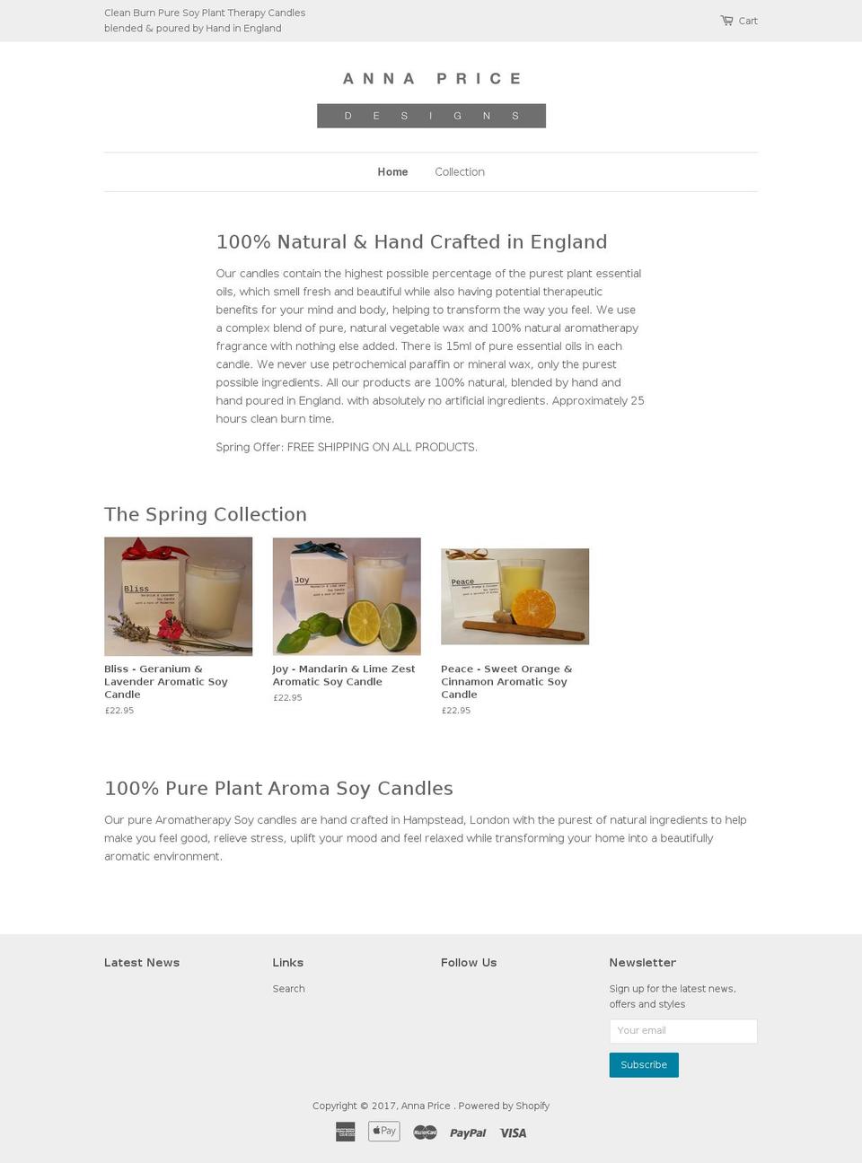 annapricedesigns.com shopify website screenshot