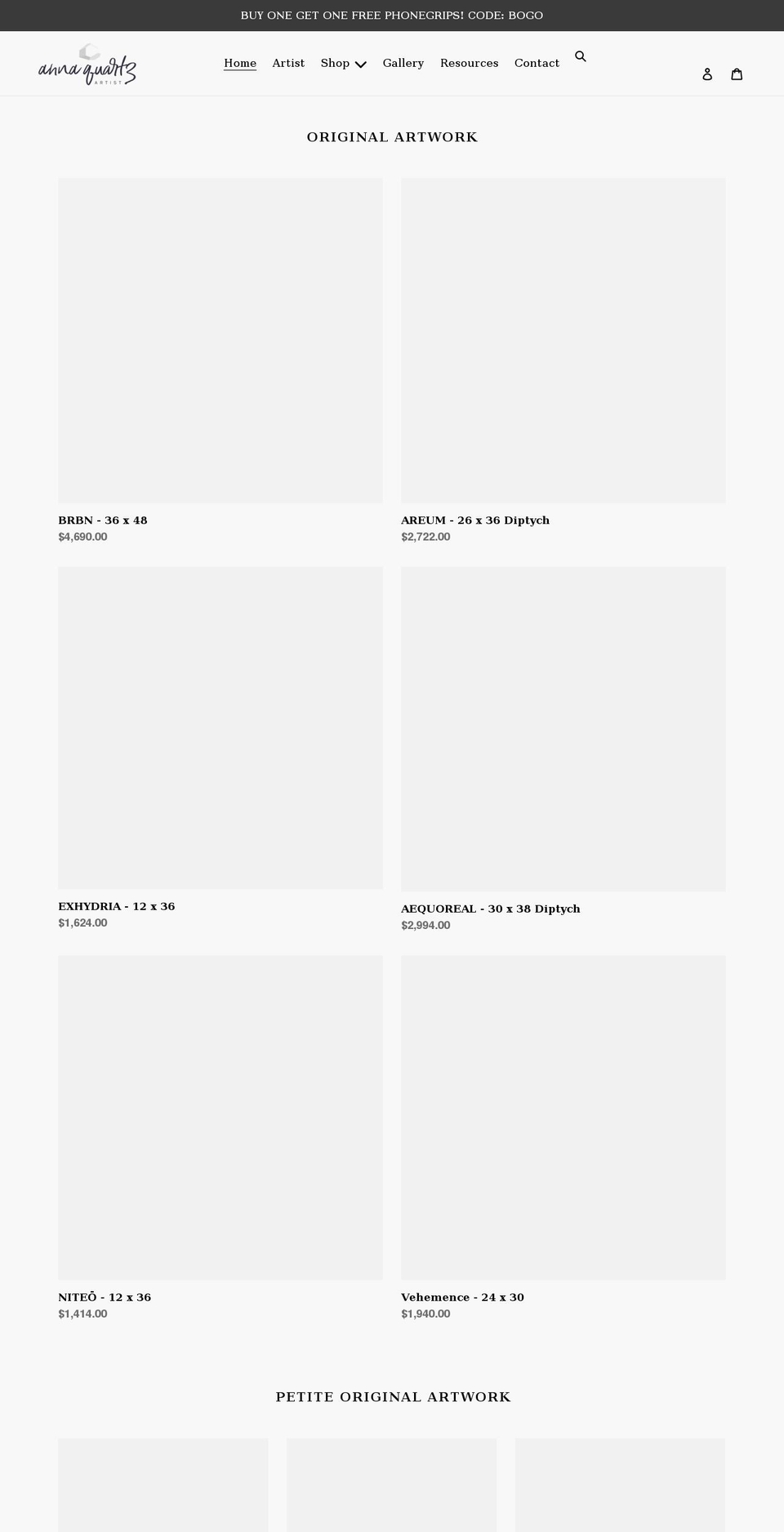 annaquartz.com shopify website screenshot